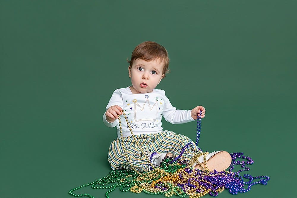 New Orleans Family Photographer; New Orleans Photographer; NOLA photographer; Mardi Gras Themed Birthday Photo Session