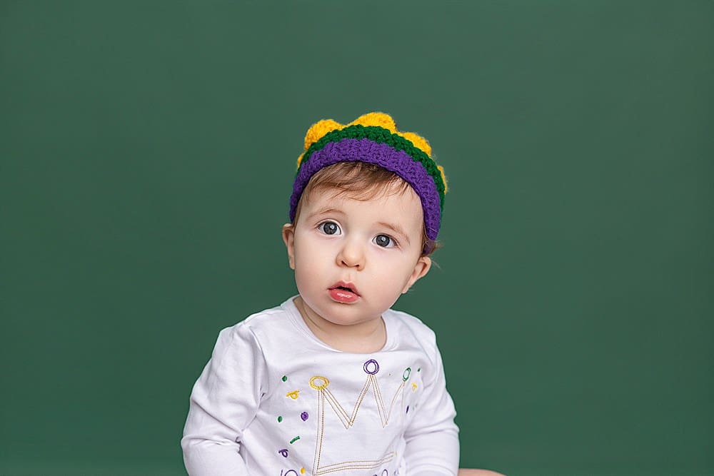 New Orleans Family Photographer; New Orleans Photographer; NOLA photographer; Mardi Gras Themed Birthday Photo Session